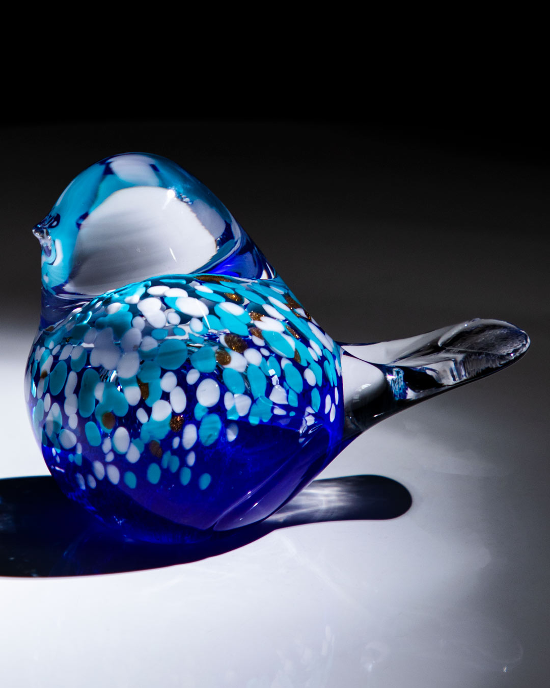 'Sculpted Serenity' Glass Bird Figurine - Blue - The Decor Kart