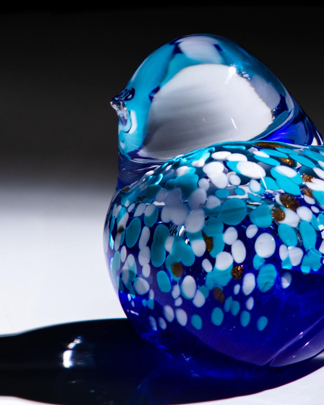 'Sculpted Serenity' Glass Bird Figurine - Blue - The Decor Kart