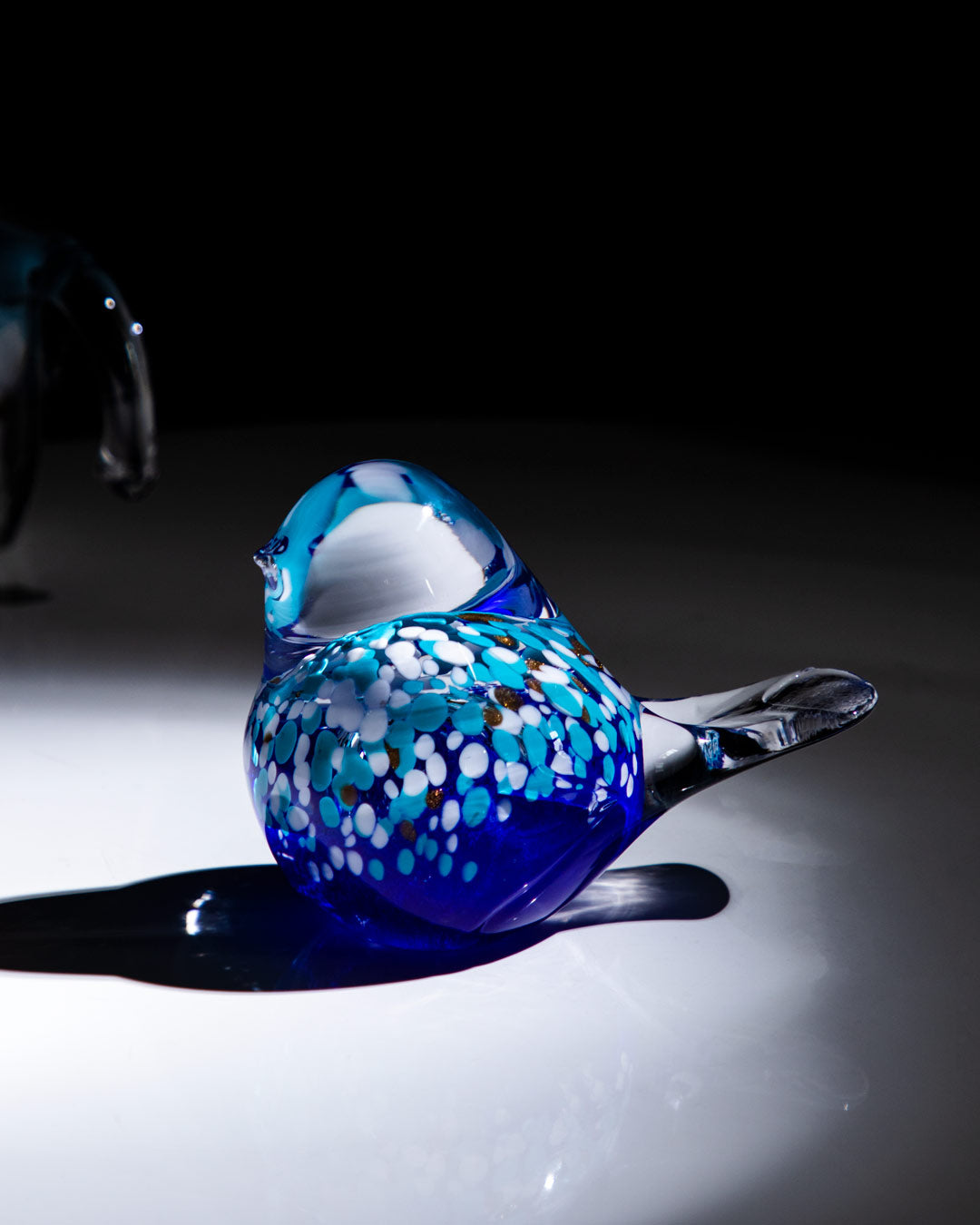 'Sculpted Serenity' Glass Bird Figurine - Blue - The Decor Kart