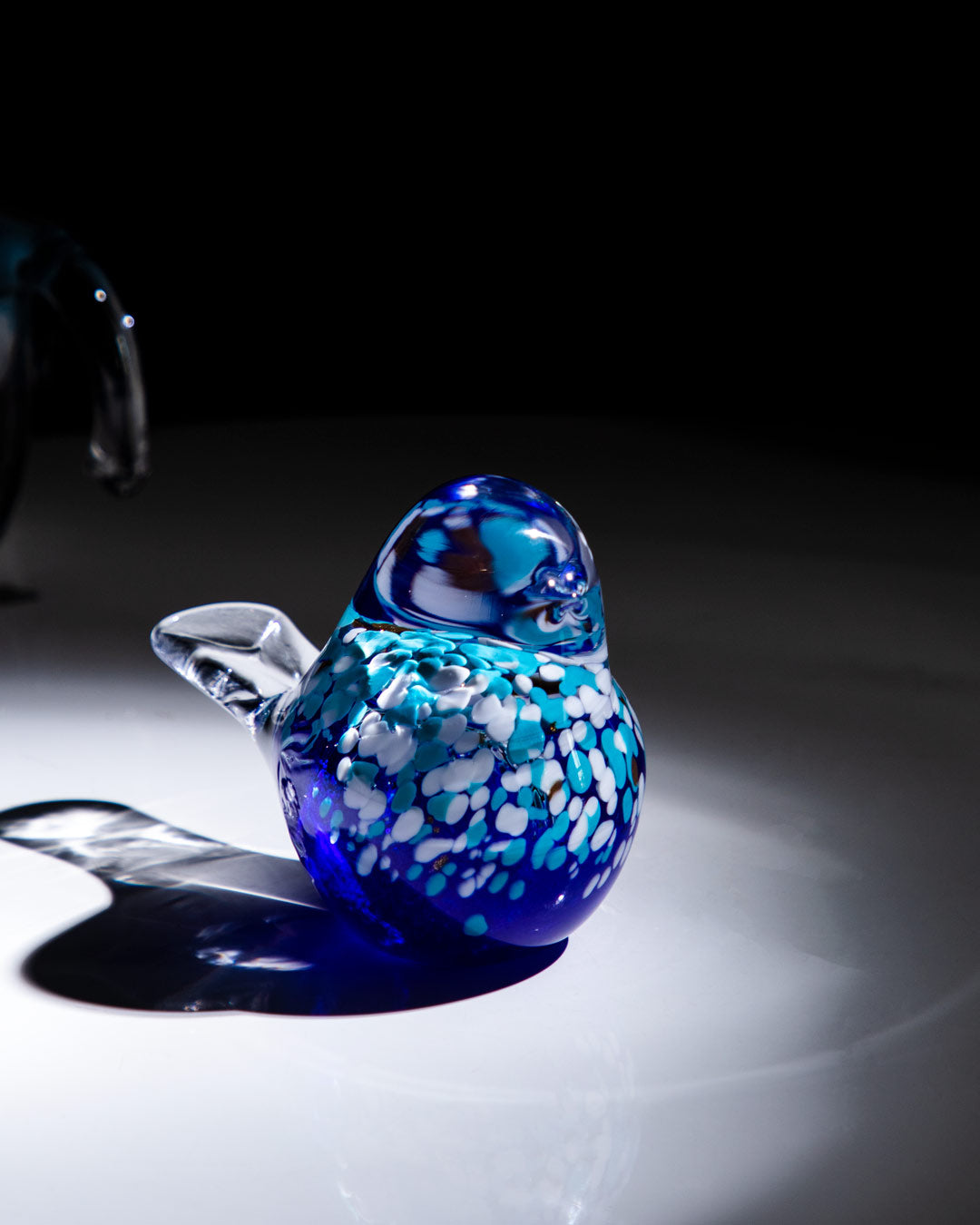 'Sculpted Serenity' Glass Bird Figurine - Blue - The Decor Kart