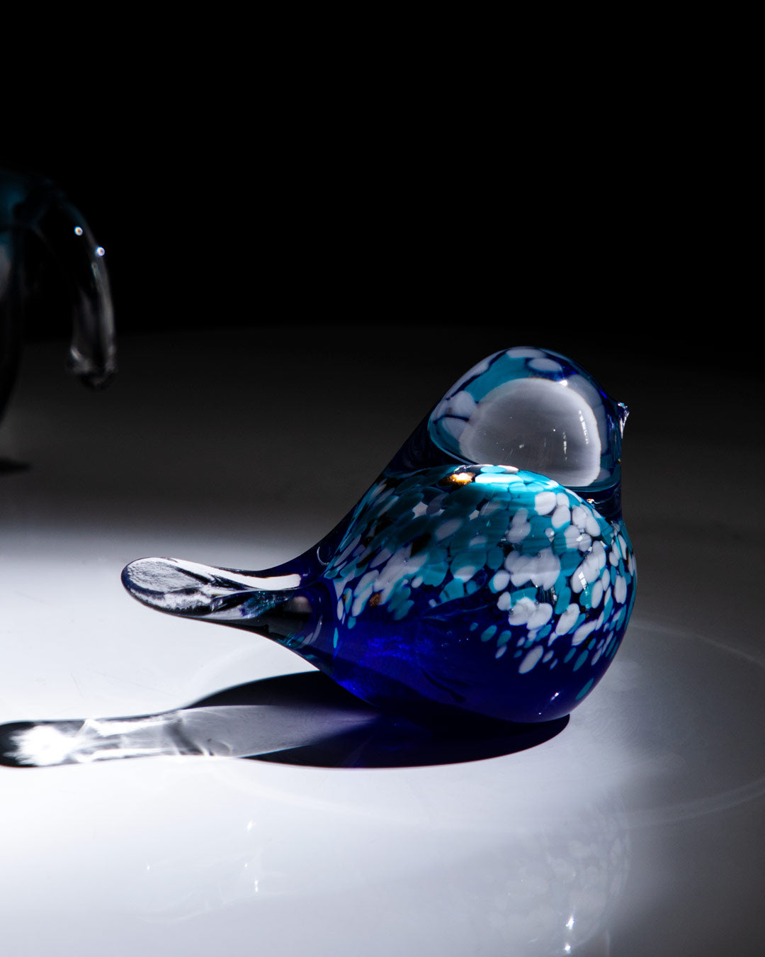 'Sculpted Serenity' Glass Bird Figurine - Blue - The Decor Kart