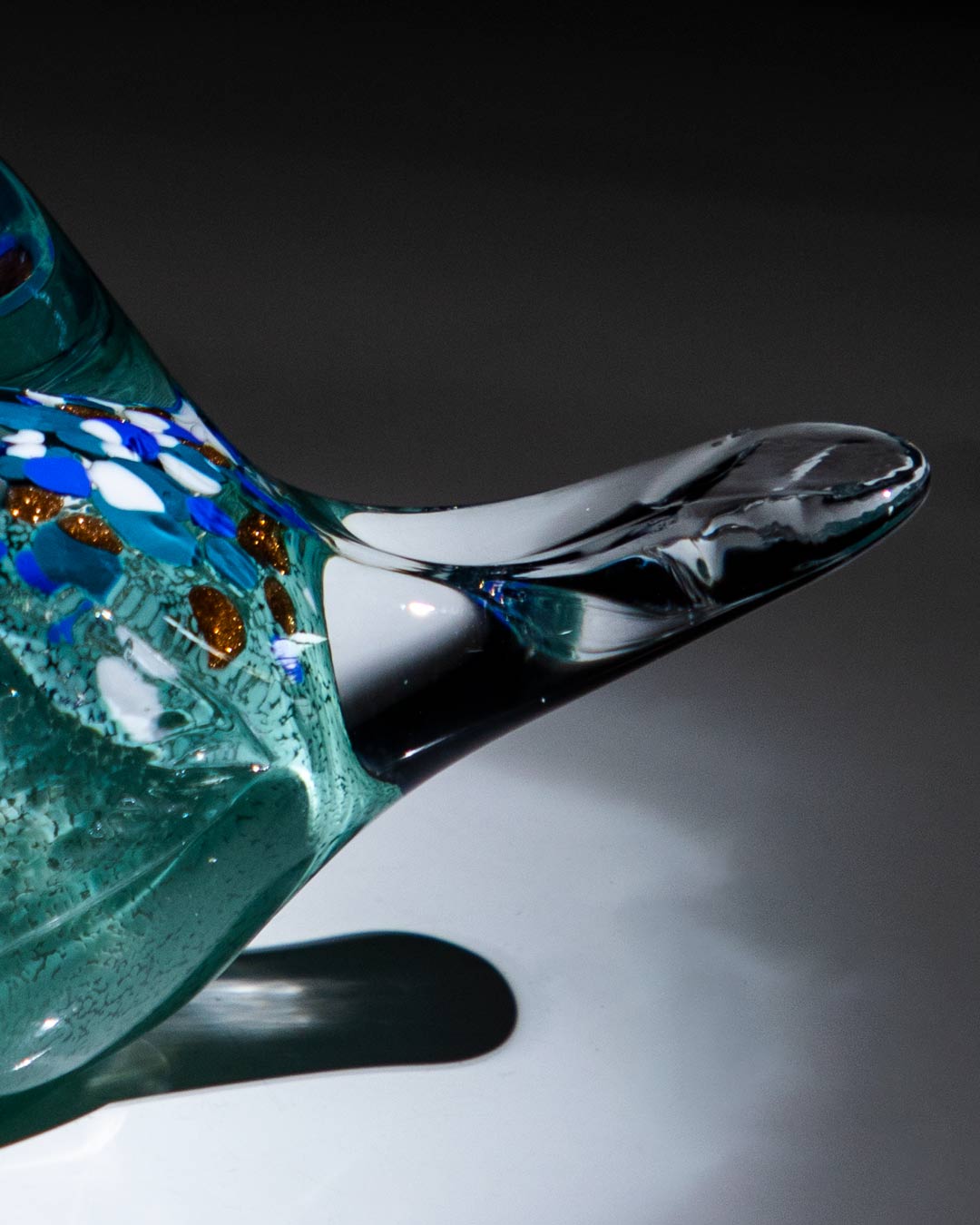 'Sculpted Serenity' Glass Bird Figurine - Aqua Blue - The Decor Kart