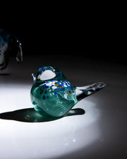 'Sculpted Serenity' Glass Bird Figurine - Aqua Blue - The Decor Kart