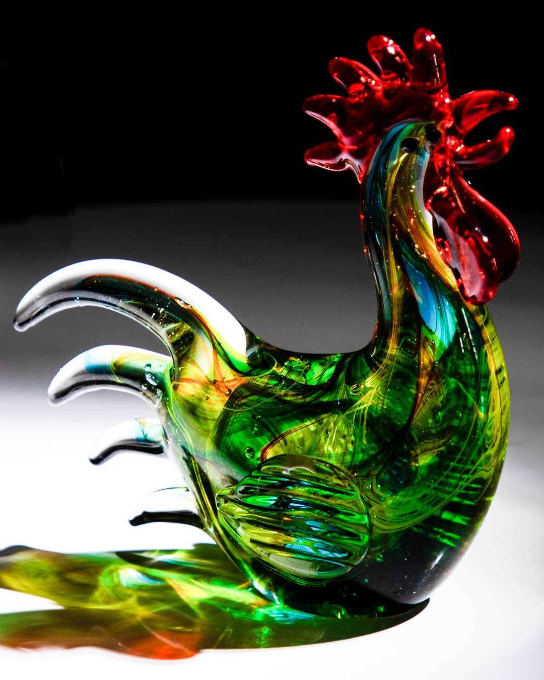 'Sunrise Serenade' Glass Rooster Figurine - The Decor Kart