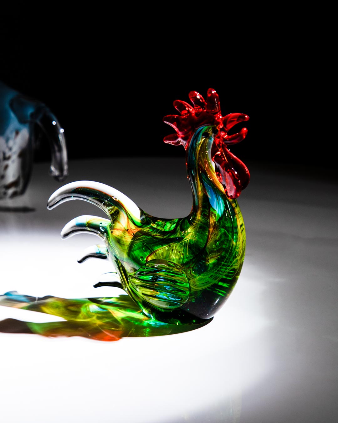'Sunrise Serenade' Glass Rooster Figurine - The Decor Kart