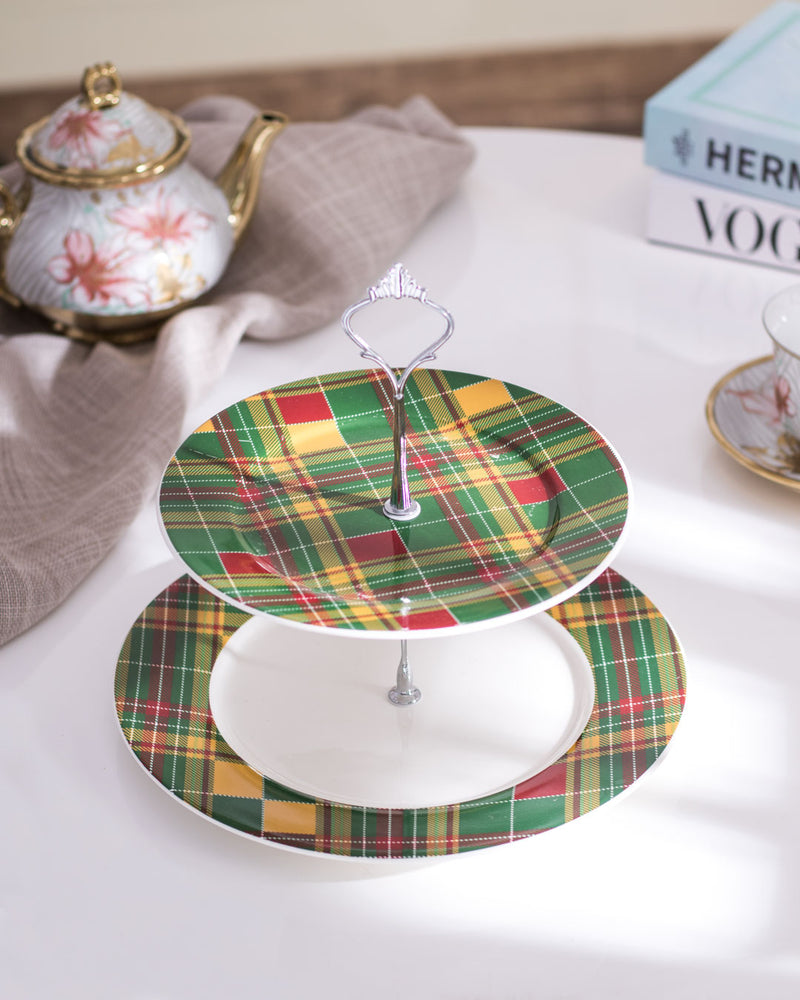 Flanel 2-Tier Cake Stand - Green