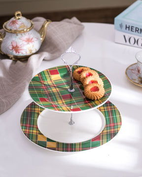Flanel 2-Tier Cake Stand - Green