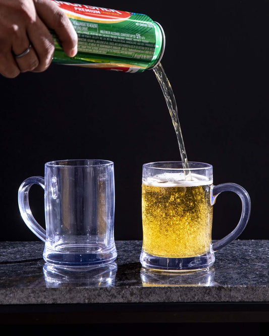 Faceted Radiance Clear Glass Mug - Set of 2