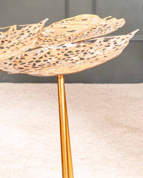 Palm Leaf Gold Side Table