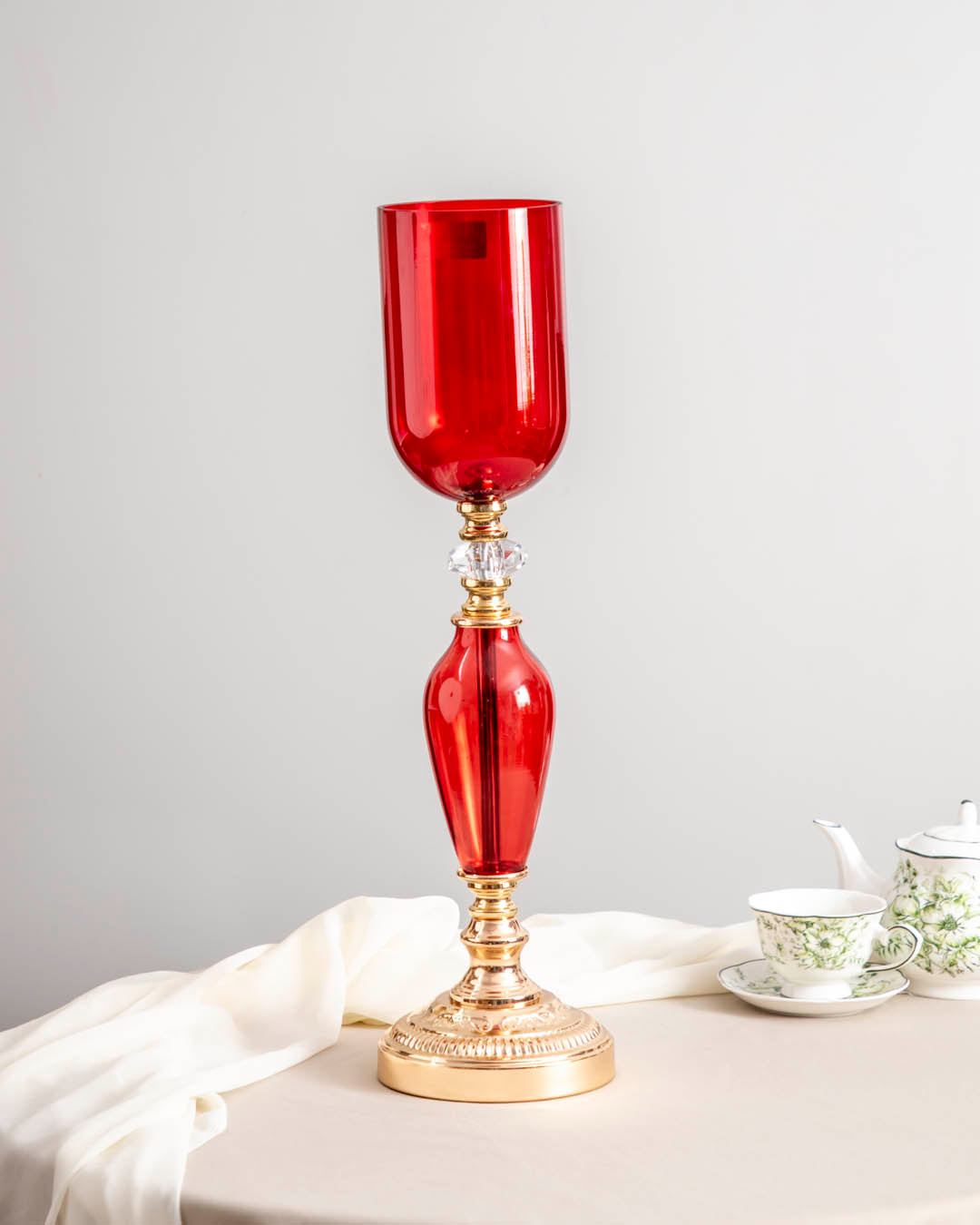 Alizarin Crimson Glass Table Top - Red