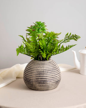 Artificial Ferns Plants With Cement Pot