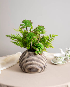 Artificial Ferns Plants With Cement Pot