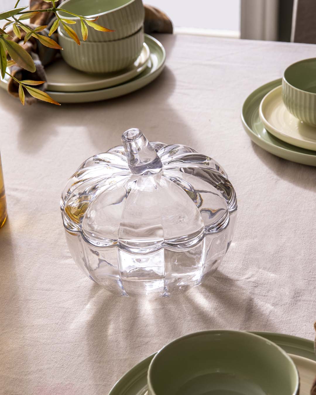 Glass Pumpkin Candy Buffet Jar