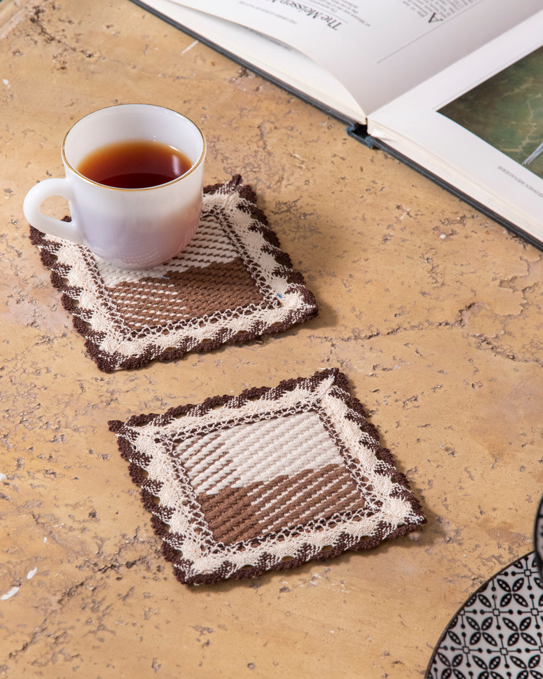 Chocolate Swirl Lace Trivets - Set of 6 - Small 