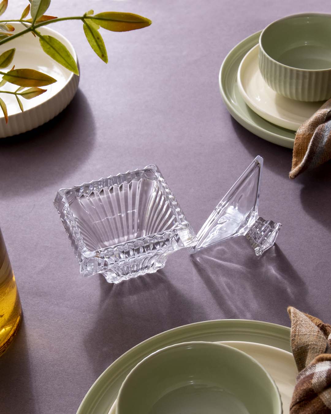 Crystal Cut Candy Jar With LId 