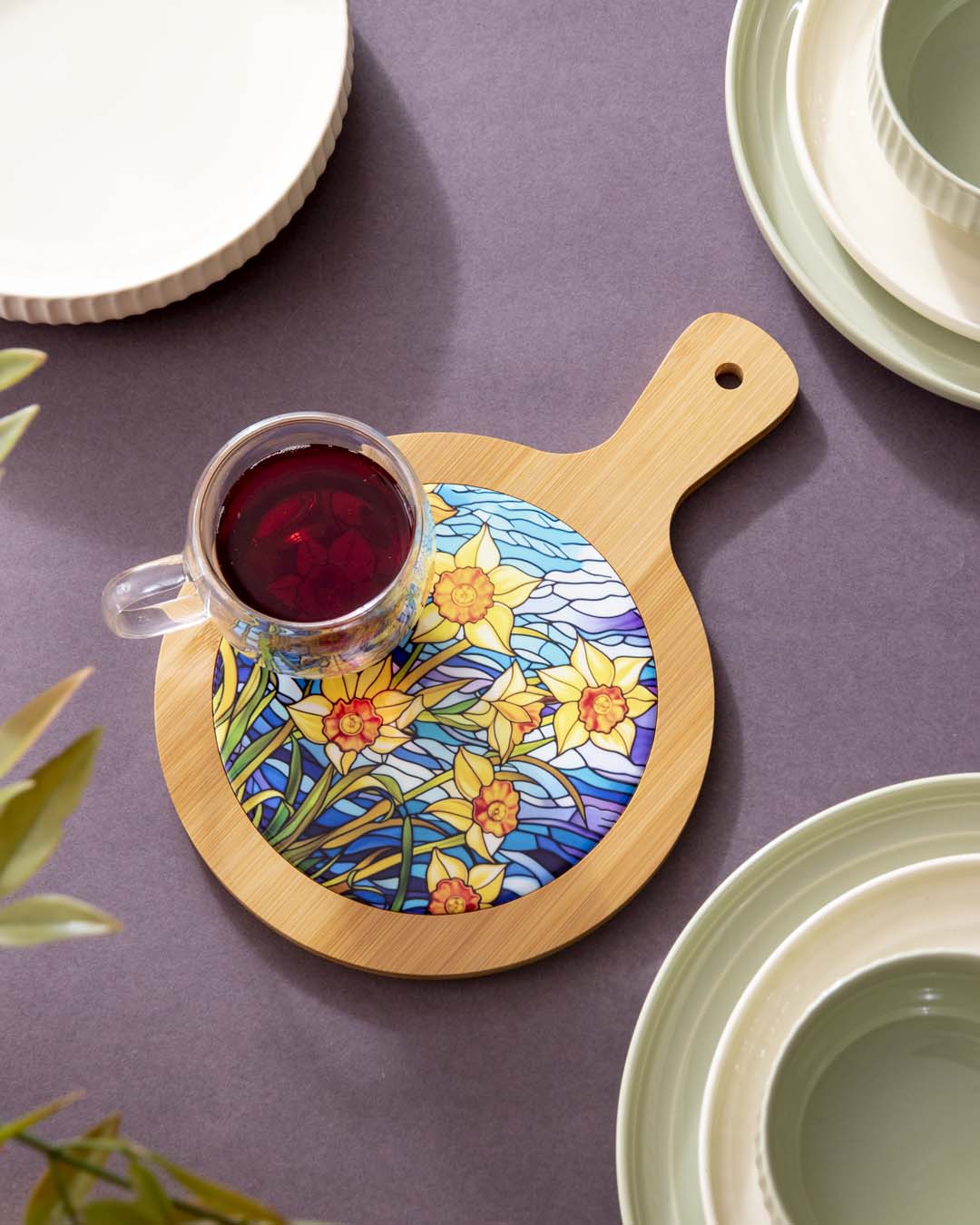 Daffodils Ceramic Trivet 