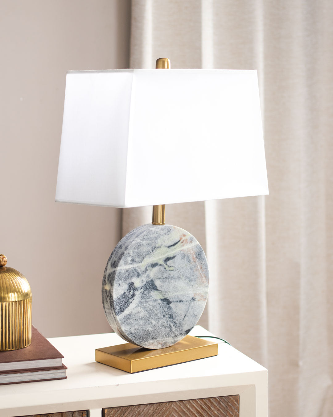 Round Shaped Marble Table Lamp