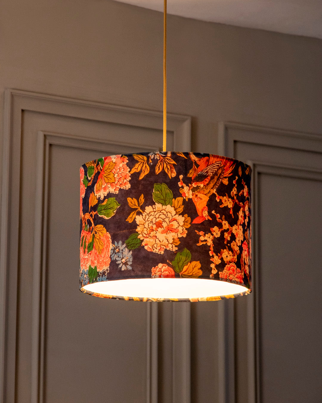 Oriental Garden Round Shade Pendant Light 