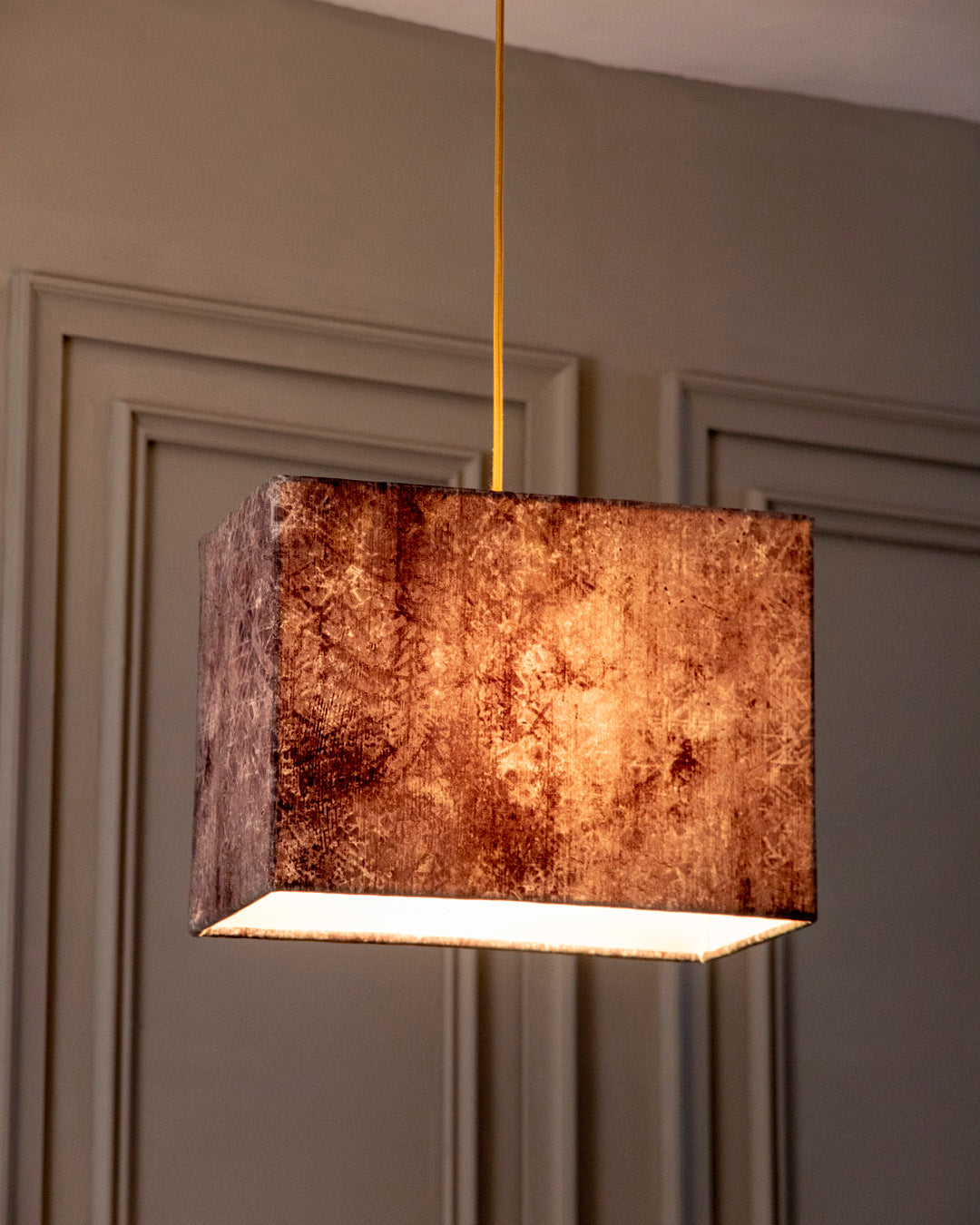 Textured Ash Rectangular Shade Pendant Light 