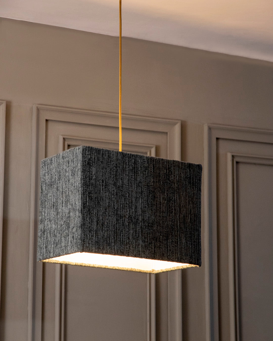Slate Texture Rectangular Shade Pendant Light 