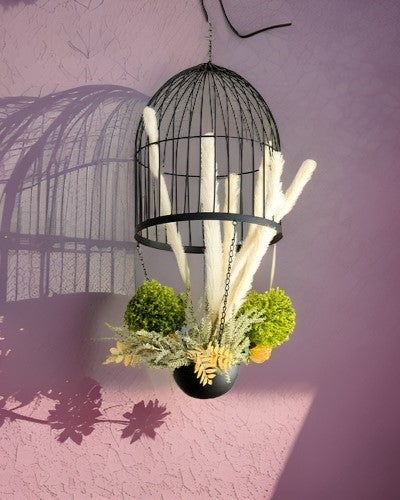 Decorative Hanging Cage Planter - Medium