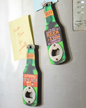 Beer 'Bottle' Fridge Magnets Cum Openers - Set of 2 - The Decor Kart 