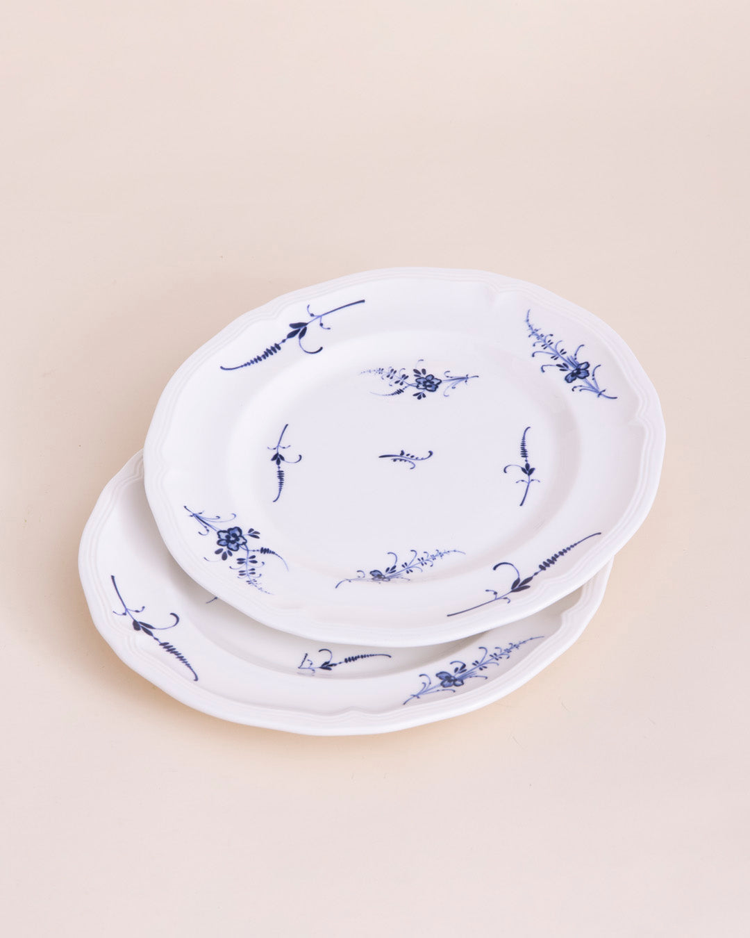 Blue Floral Scroll Quarter Plate 