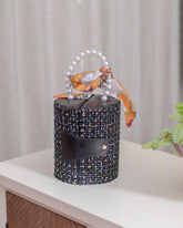 Round Jewellery Organizer Box - Black - The Decor Kart 