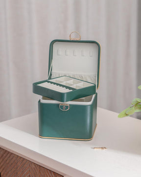 Travel Jewellery Box - Green - The Decor Kart 