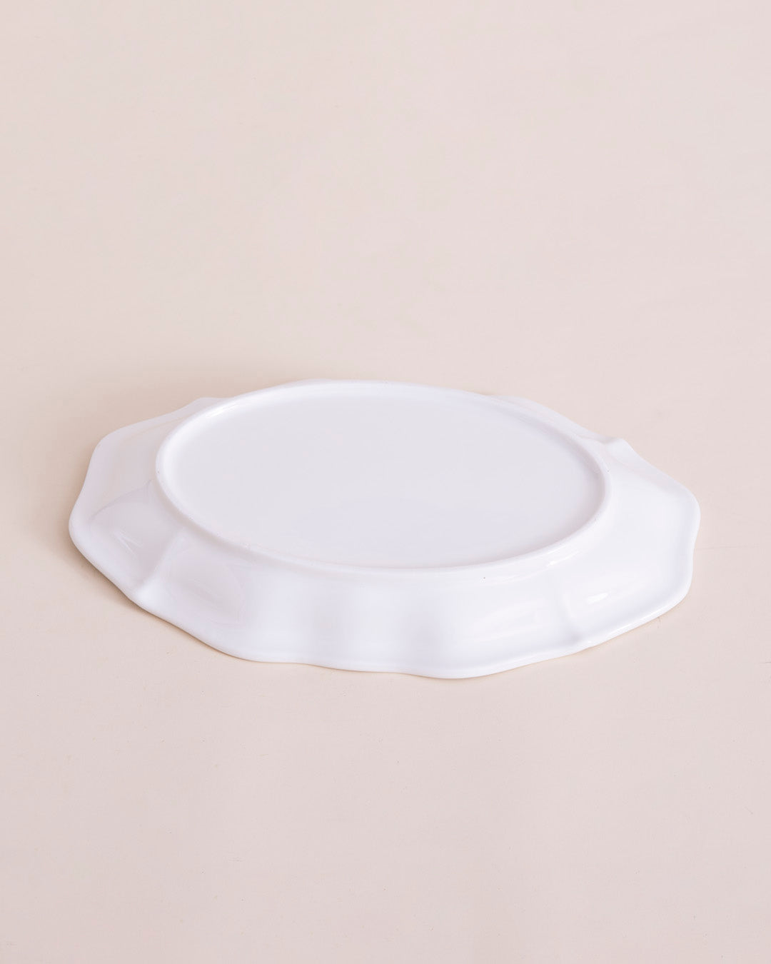 Blue Floral Scalloped Edge Platter 