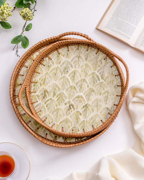 Lacquer Rattan Serving Tray-small