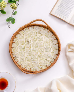 Lacquer Rattan Serving Tray-small