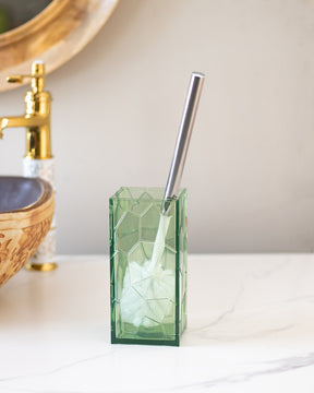 Pack of 5 Modern Glass Bathroom Accessories Set - Green - The Decor Kart 