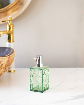 Pack of 5 Modern Glass Bathroom Accessories Set - Green - The Decor Kart 