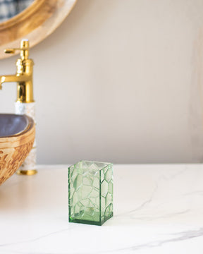 Pack of 5 Modern Glass Bathroom Accessories Set - Green - The Decor Kart 