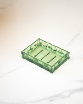 Pack of 5 Modern Glass Bathroom Accessories Set - Green - The Decor Kart 