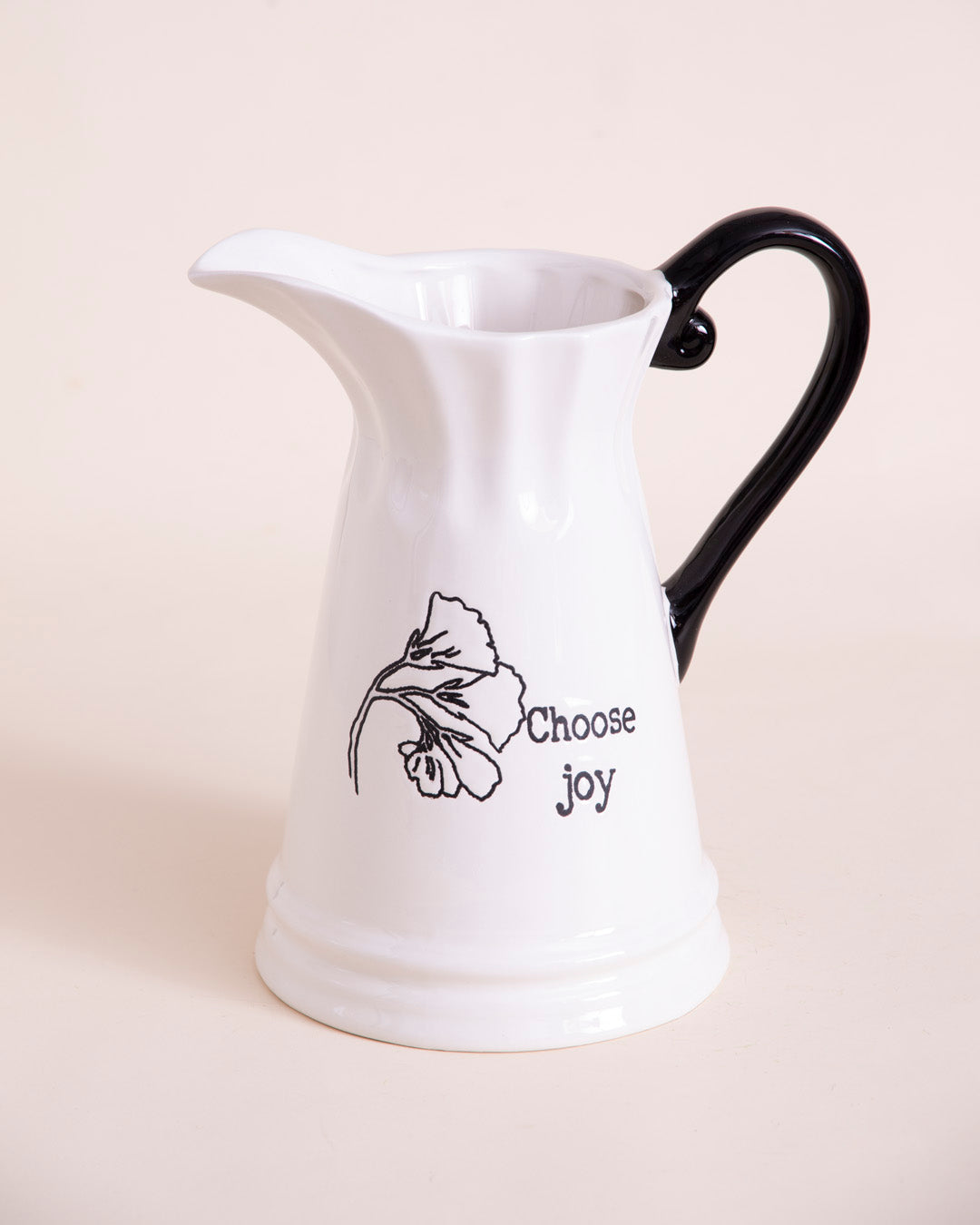 Crisp White Ceramic Pitcher Vase - VII 