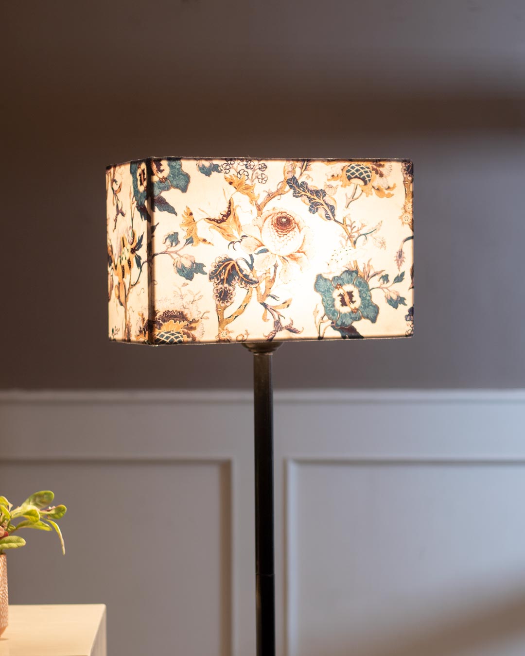 Flower Printed Cotton Rectangle Lamp Shade