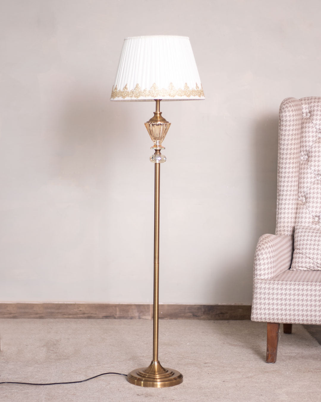 Crystal Metal Floor Lamp - The Decor Kart 