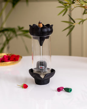 Mystical Bliss: Incense Smoke Embracing the Shiv-Ling - Large