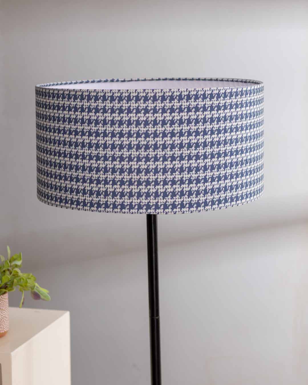 Blue & White Round Lamp Shade
