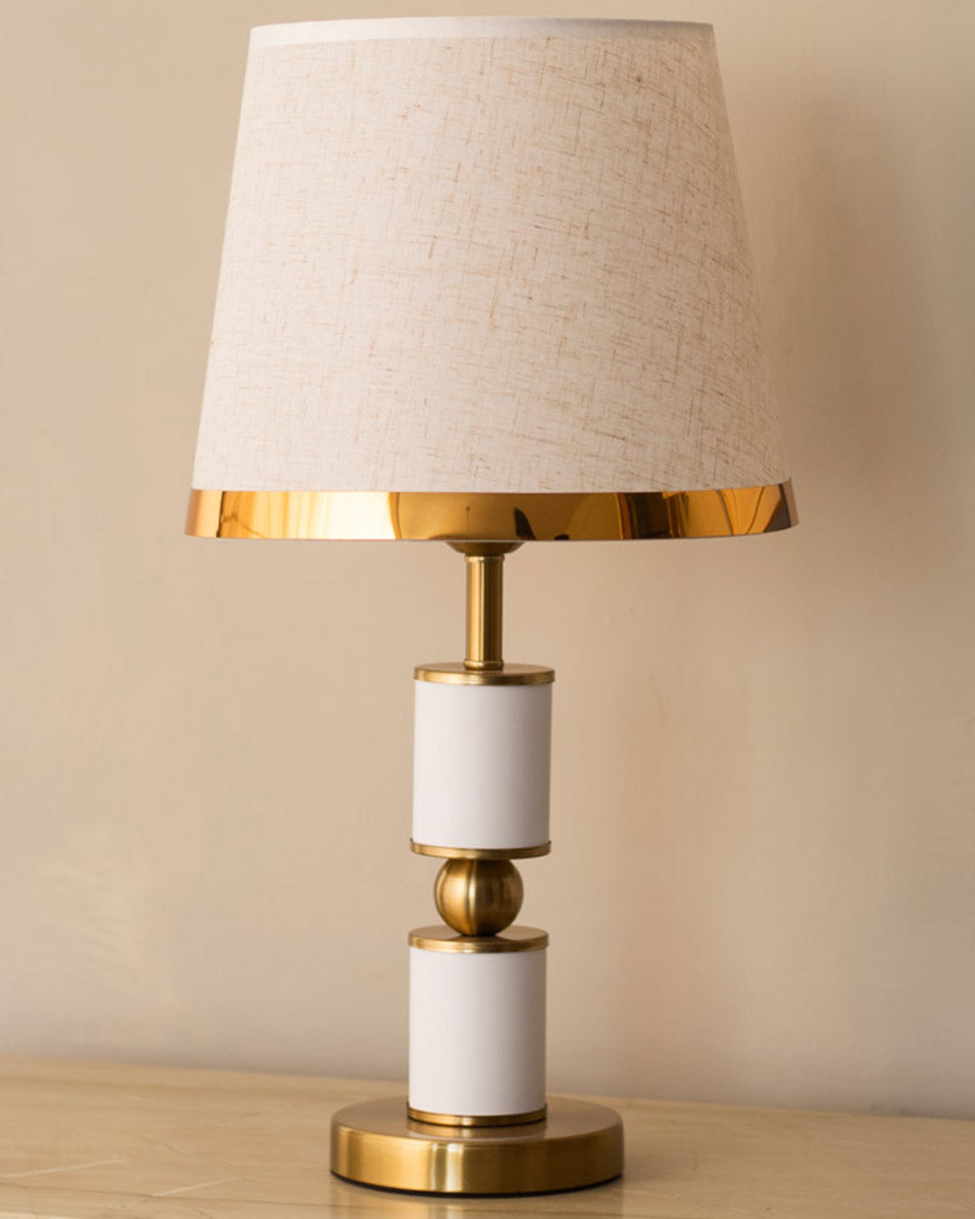 Sculptural Sold Metal Base Table Lamp - The Decor Kart 