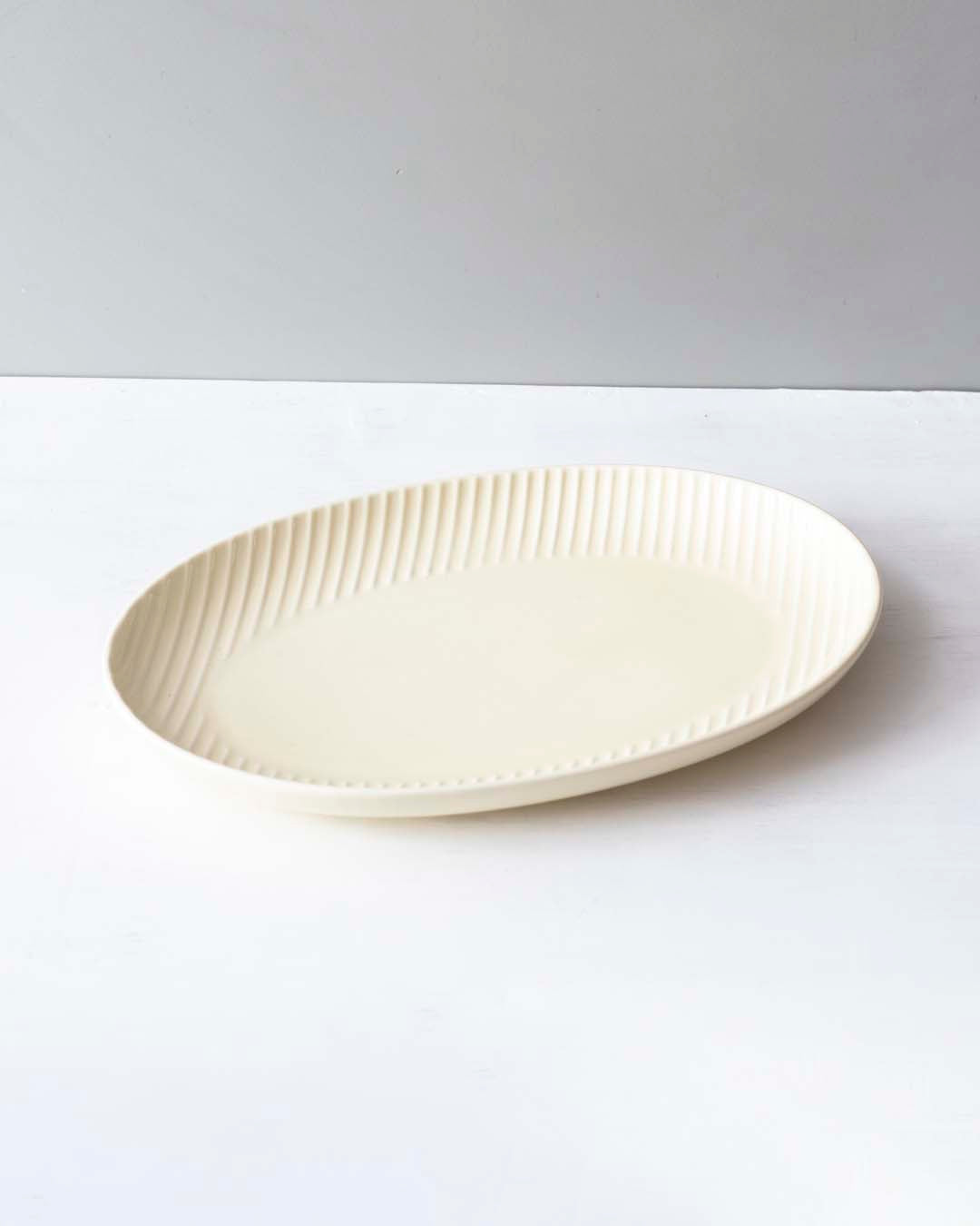 Glossy Straight Grain Platter - Custard Yellow - The Decor Kart