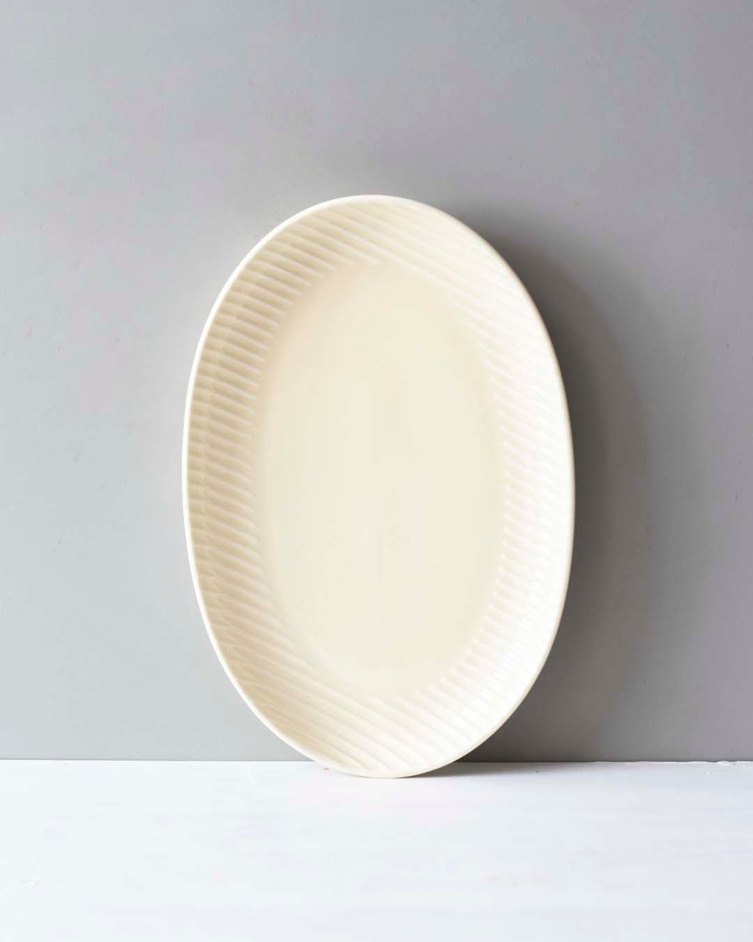 Glossy Straight Grain Platter - Custard Yellow - The Decor Kart