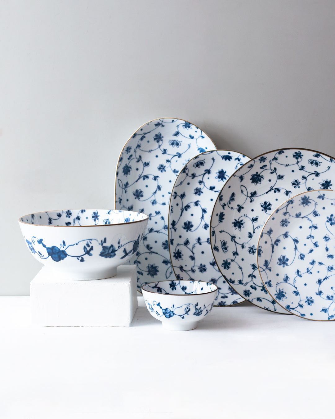 Orchid Blue & White Platter- Small