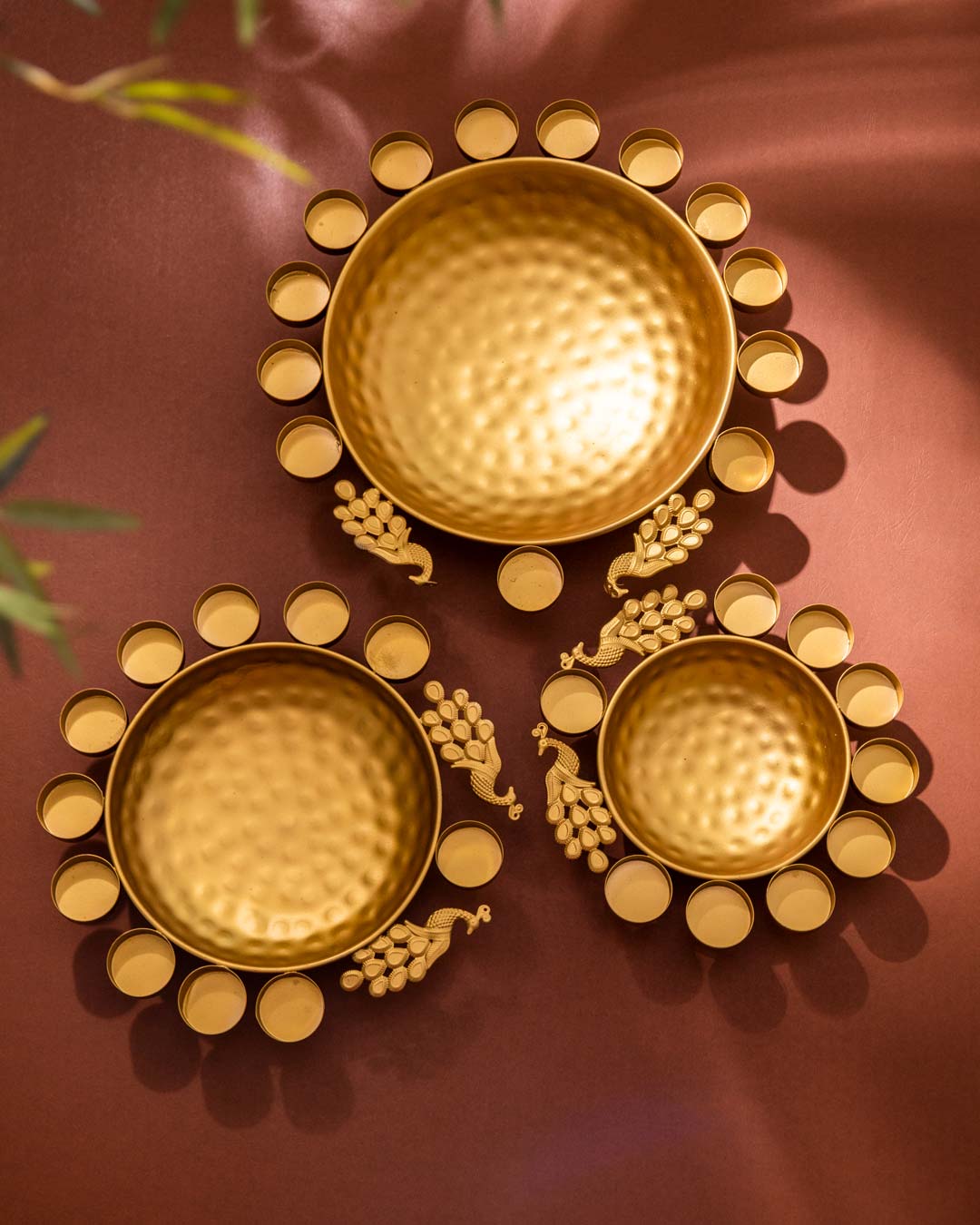 Divine Light: Multi-Diya Holders - Set of 3