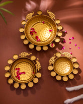 Divine Light: Multi-Diya Holders - Set of 3