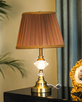 Crystal Glass And Golden Metal Base Table Lamp