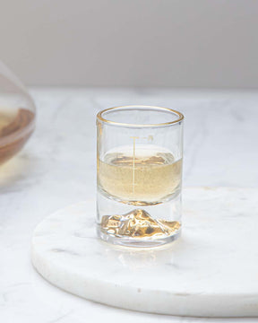 Mountain Gold Foil Crystal Shot Glasses - Set of 2 - The Decor Kart 