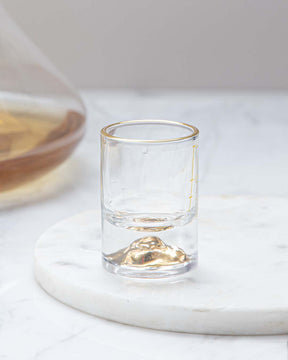 Mountain Gold Foil Crystal Shot Glasses - Set of 2 - The Decor Kart 
